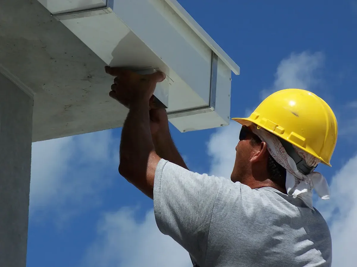 Gutter and fascia replacement in progress